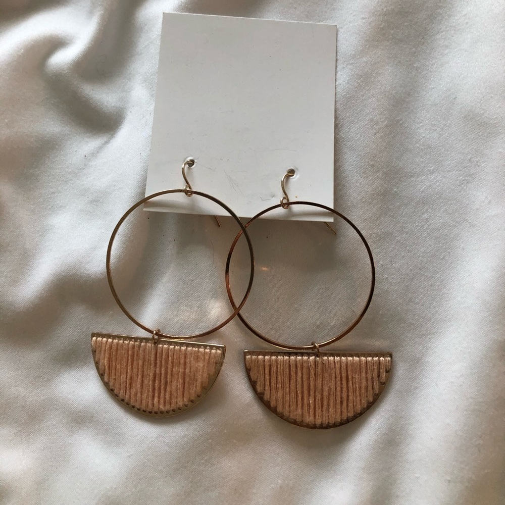 Light pink and gold dangle statement earrings!
